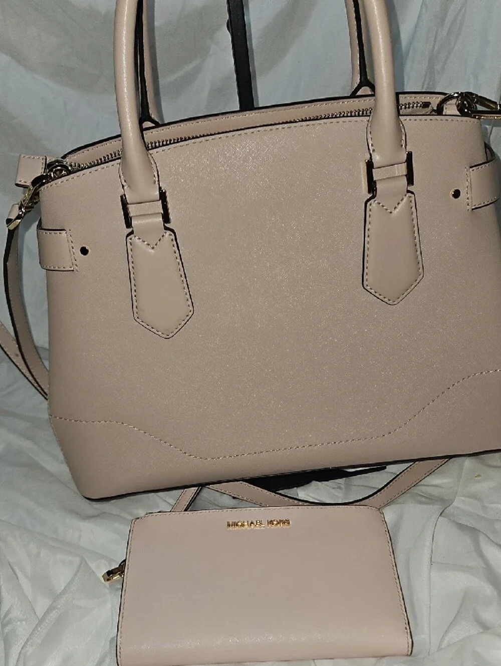 Michael Kors Blush Pink Saffiano Leather Satchel with Matching Wallet